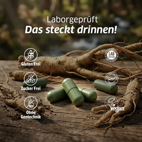 Étiquette du flacon de capsules de ginseng ORZAX