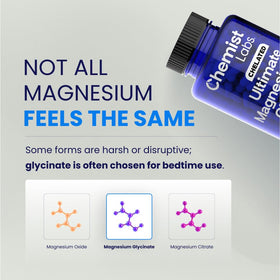 Étiquette du flacon de capsules de magnésium glycinate Chemist Labs