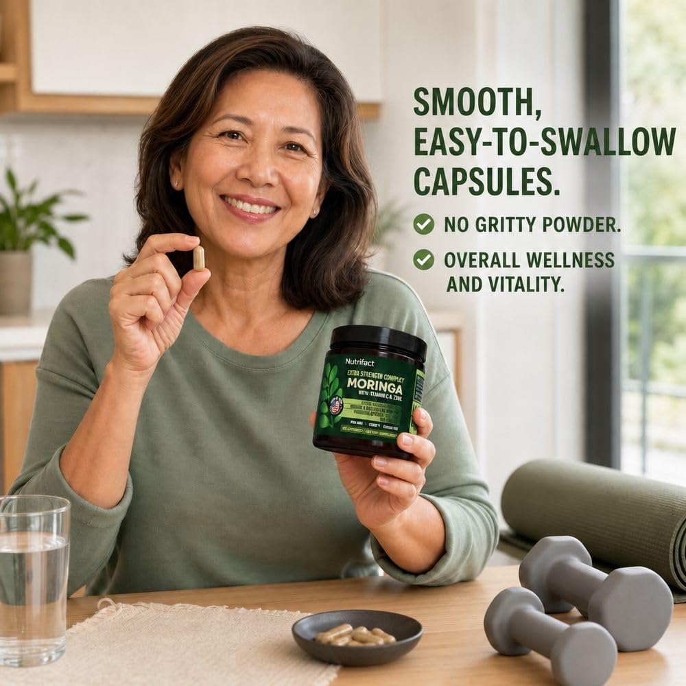 Étiquette du flacon de capsules de moringa NutriFact