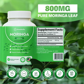 Étiquette du flacon de capsules de moringa Rosabella