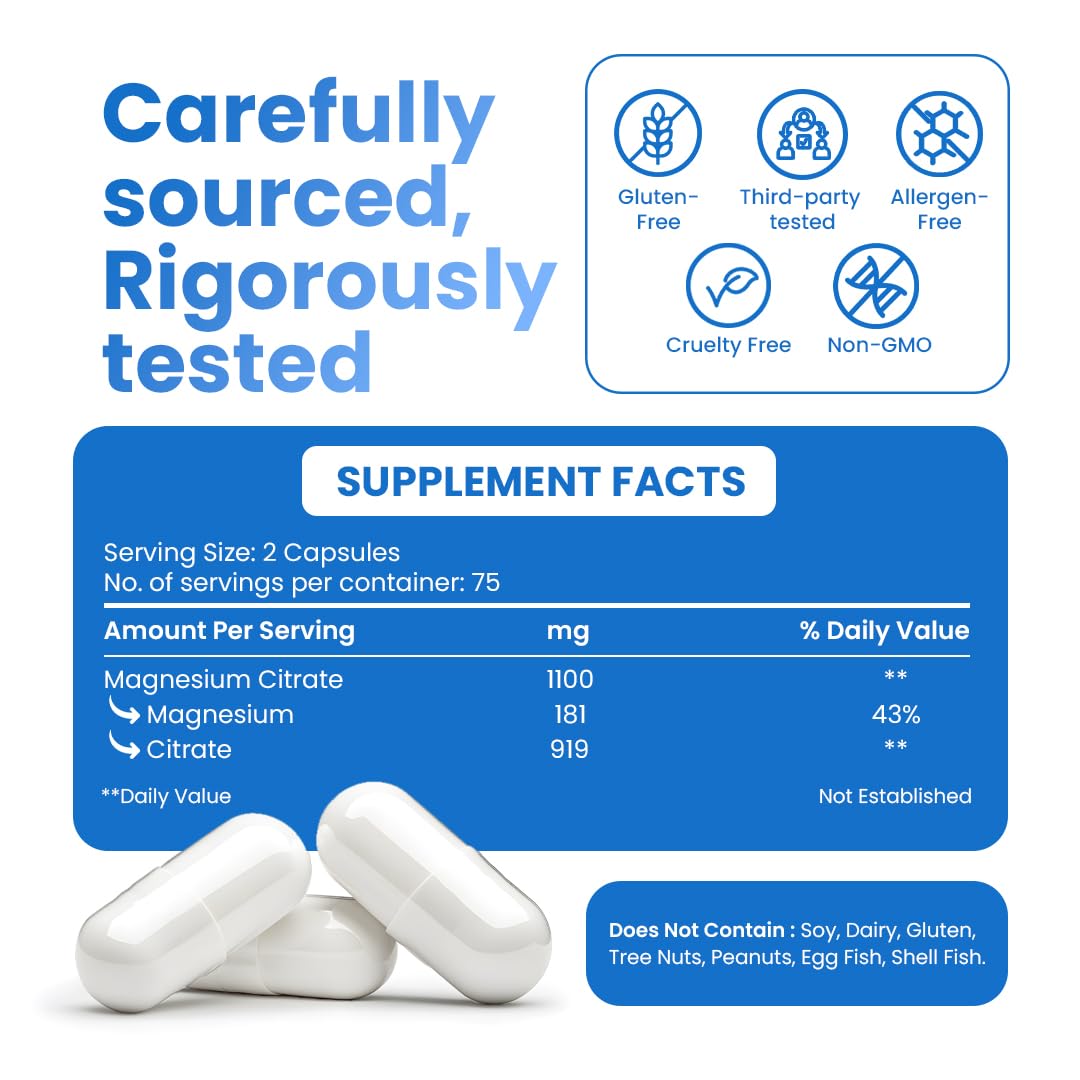 Étiquette du flacon de citrate de magnésium cosynee 550mg