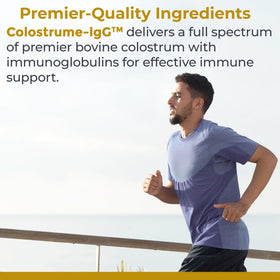 Étiquette du flacon de colostrum-IgG de Premier Research Labs