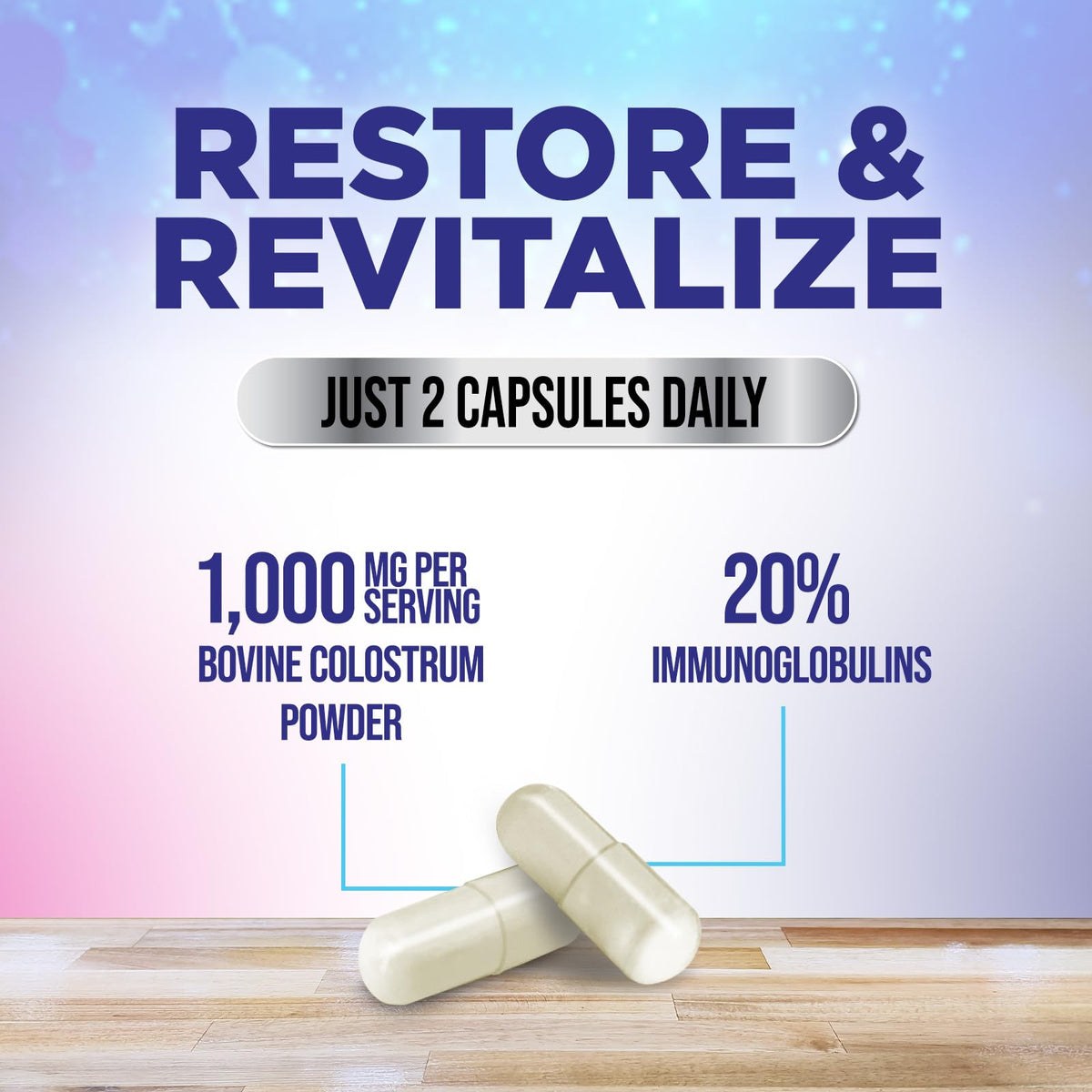 Étiquette du flacon de colostrum Nature's Nutrition