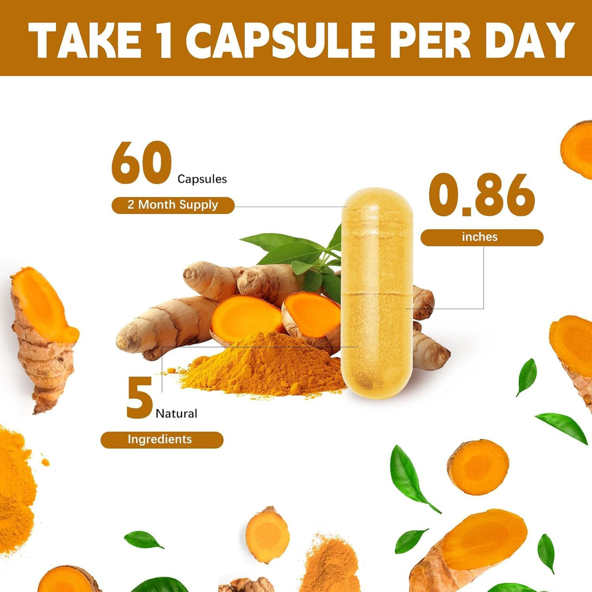 Étiquette du flacon de complément alimentaire Curcuma YMINGKJ