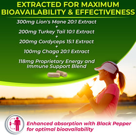 Étiquette du flacon de complexe de champignons biologiques Nutrition Restore