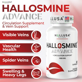 Étiquette du flacon de diosmine Hallusa Natural