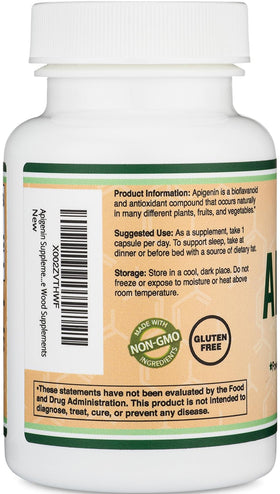 Étiquette du flacon de Double Wood Apigenin 50mg