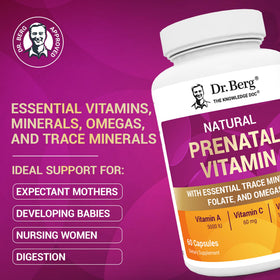 Étiquette du flacon de Dr. Berg Nutritionals Complément Alimentaire Prénatal