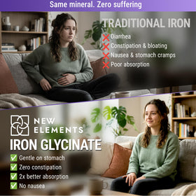 Étiquette du flacon de Fer Glycinate 50mg New Elements
