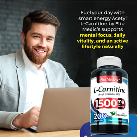 Étiquette du flacon de FITO MEDIC'S L-Carnitine avec détails de composition