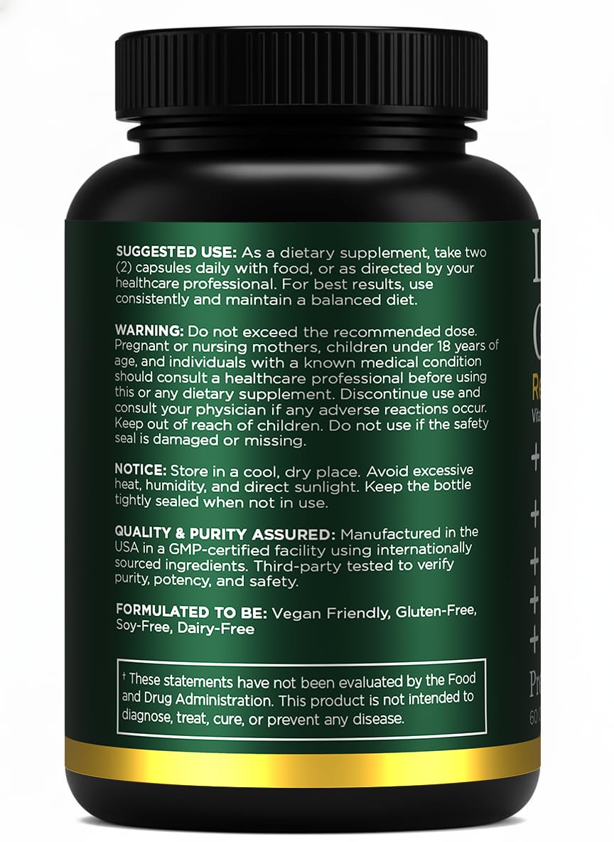Étiquette du flacon de gélules de glutathion Premium Select Nutrition