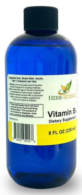 Étiquette du flacon de Gouttes de Vitamine B6 Herb-Science