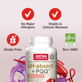 Étiquette du flacon de Jarrow Formulas QH-Absorb + PQQ