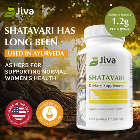 Étiquette du flacon de Jiva Botanicals Shatavari 1200mg