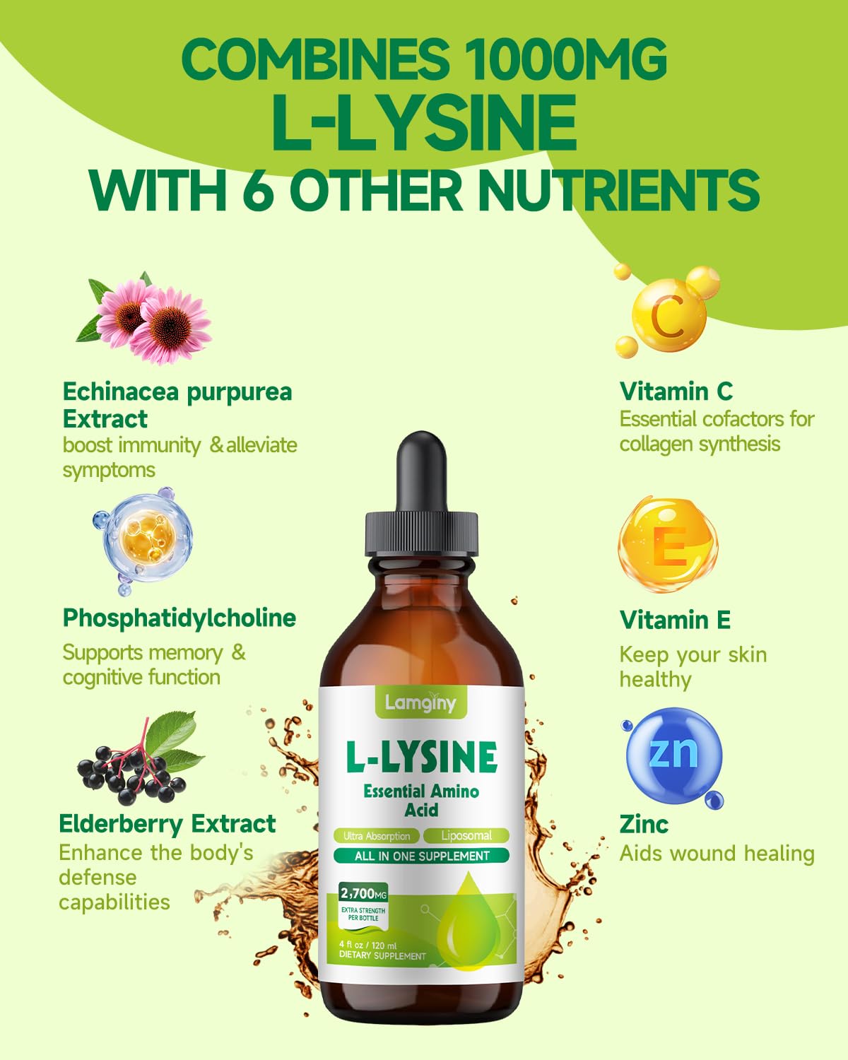 Étiquette du flacon de LAMGINY L-Lysine 1000mg