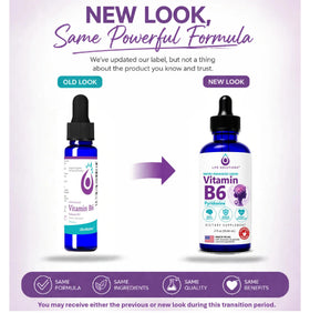 Étiquette du flacon de Life Solutions B6 liquide 25 mg 60 ml