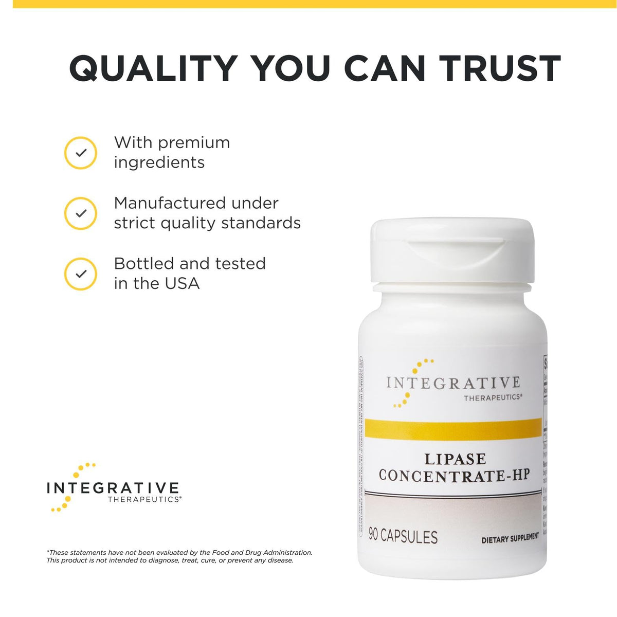 Étiquette du flacon de Lipase Concentrate-HP d'Integrative Therapeutics