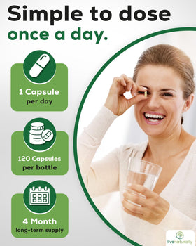 Étiquette du flacon de livenaturally acide alpha-lipoïque 120 capsules