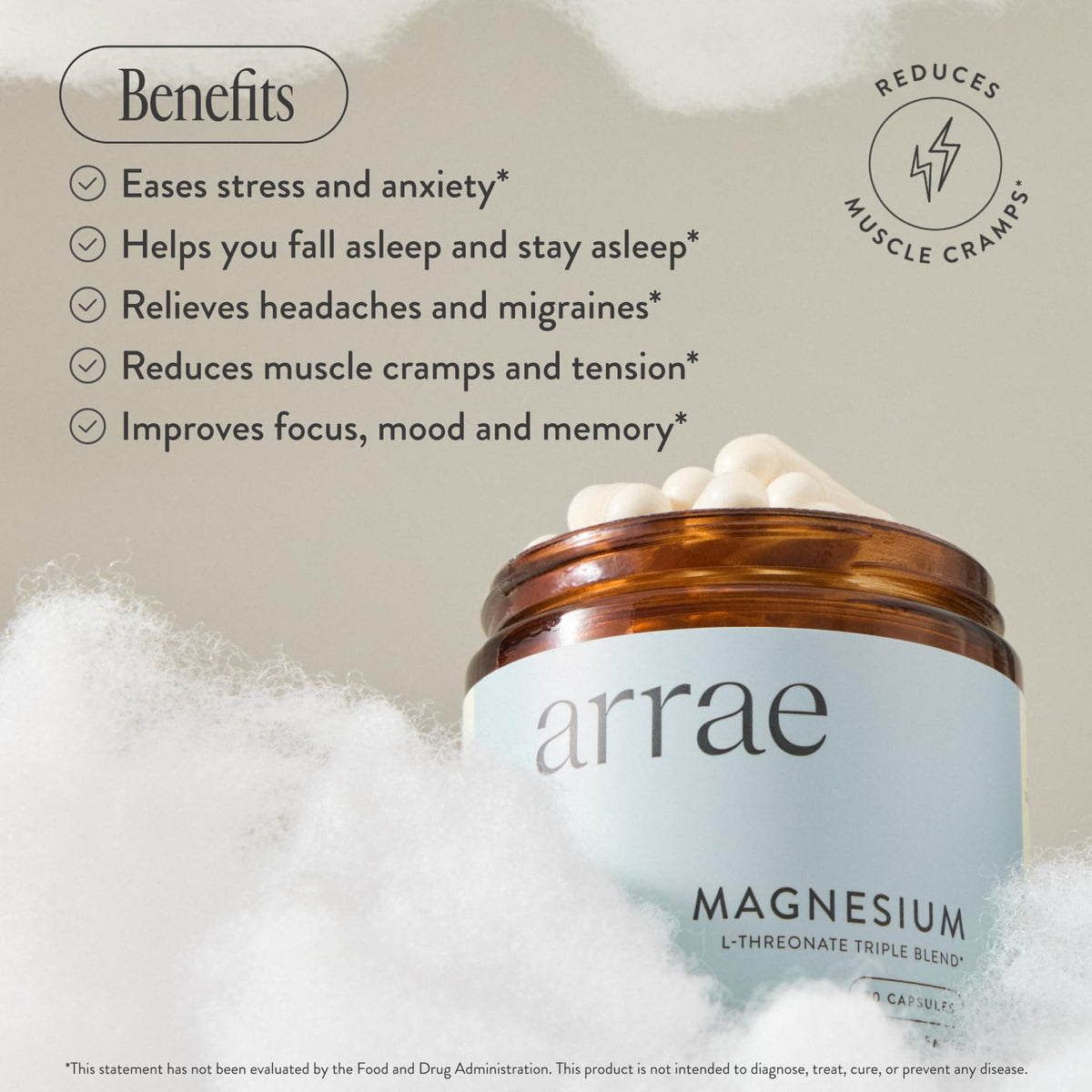 Étiquette du flacon de magnésium Arrae 250mg