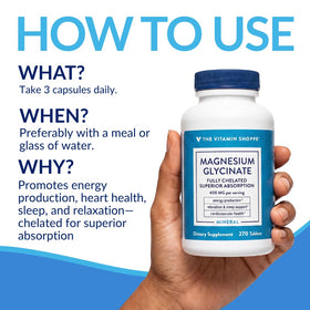 Étiquette du flacon de magnésium glycinate 400 MG