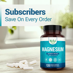 Étiquette du flacon de magnésium glycinate Nested Naturals