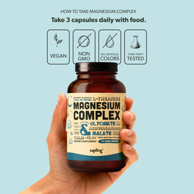Étiquette du flacon de magnésium glycinate sapling 300mg