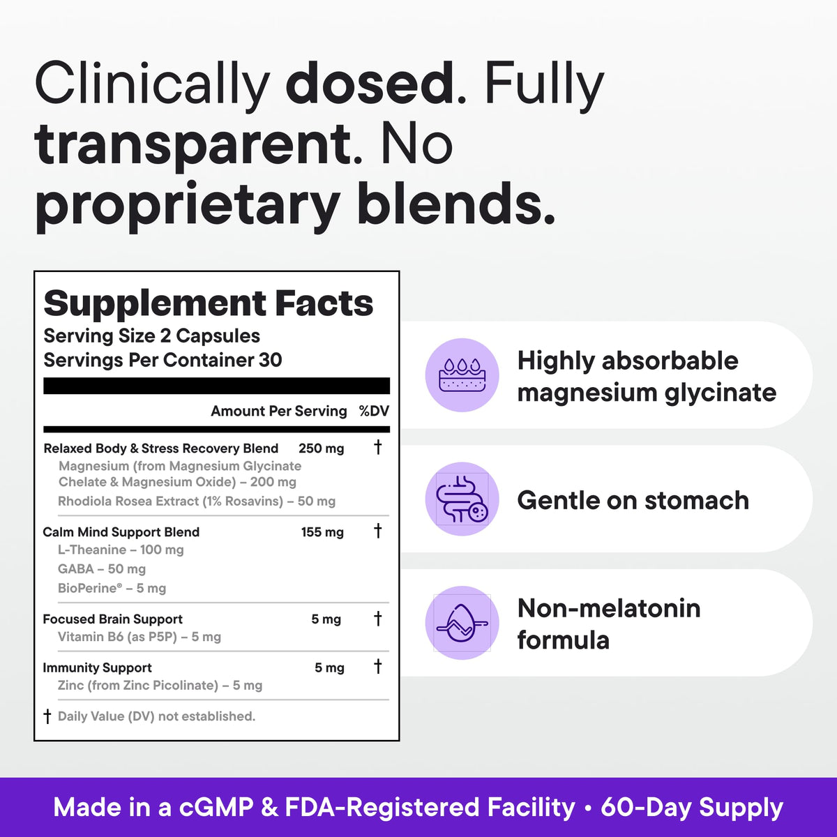 Étiquette du flacon de Magnésium Glycinate VitalForm