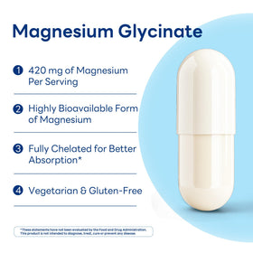 Étiquette du flacon de Magnésium Glycinate Vitamin World