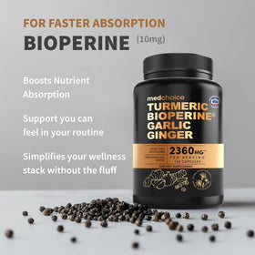 Étiquette du flacon de MEDCHOICE Curcuma 4-en-1