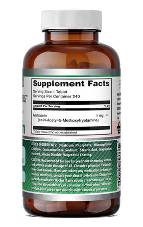 Étiquette du flacon de mélatonine 1 mg Amazing Nutrition
