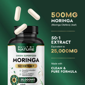 Étiquette du flacon de Moringa Built by Nature