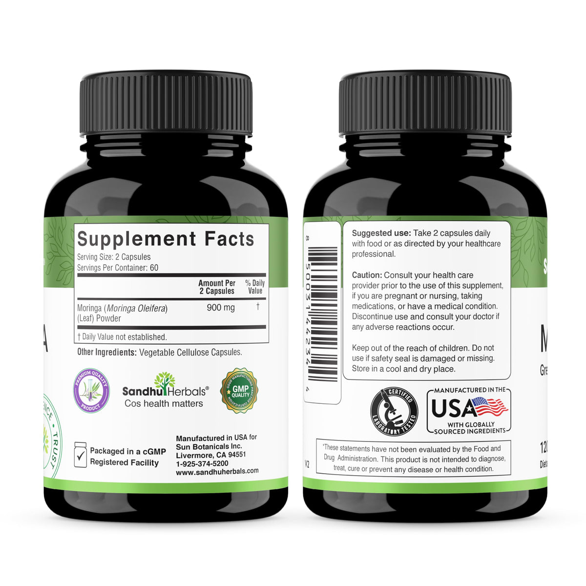 Étiquette du flacon de Moringa Pure SANDHUHERBALS