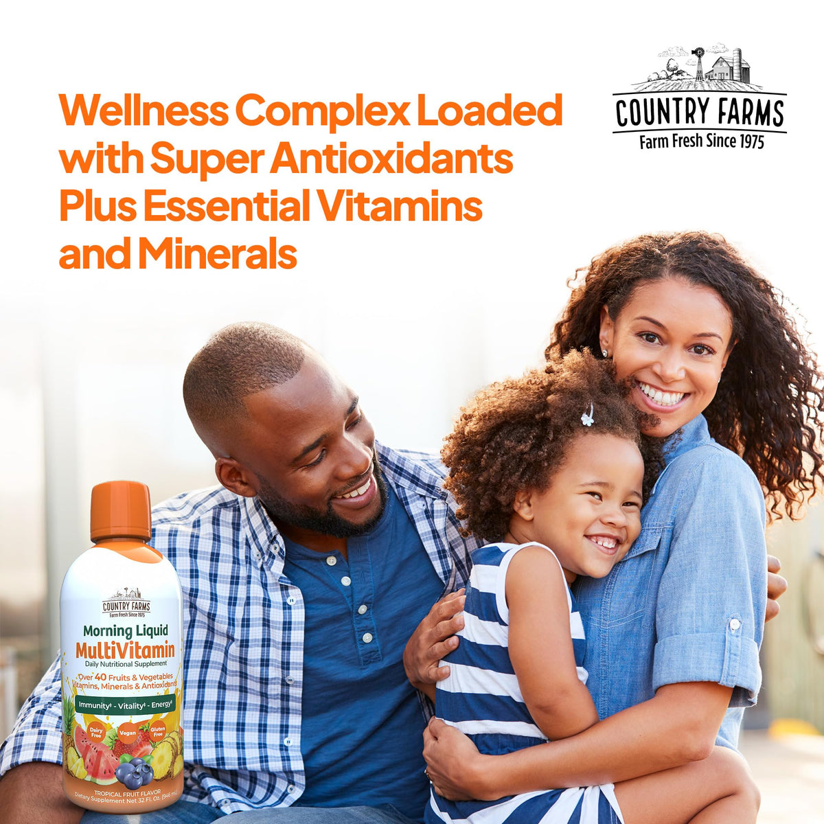 Étiquette du flacon de multivitamine liquide Country Farms