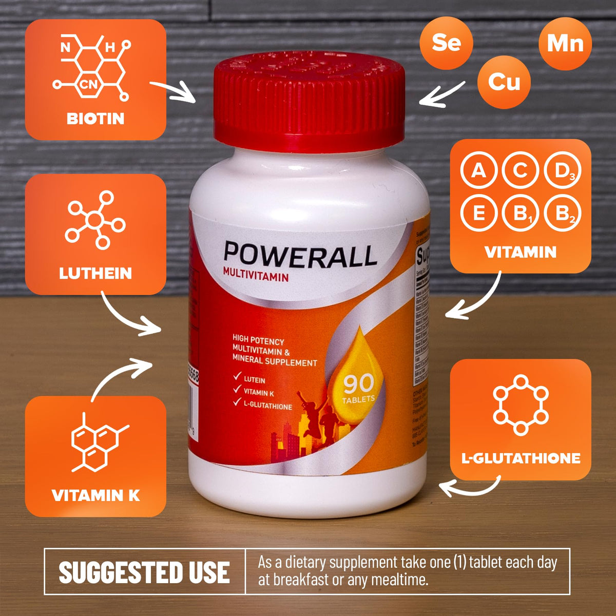 Étiquette du flacon de multivitamines Basic Brands