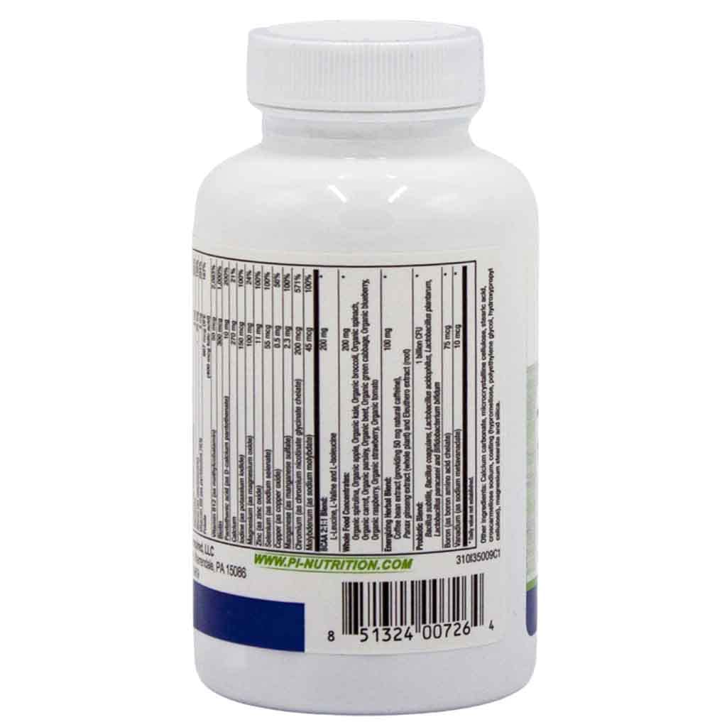 Étiquette du flacon de Multivitamines Entières PERFORMANCE INSPIRED