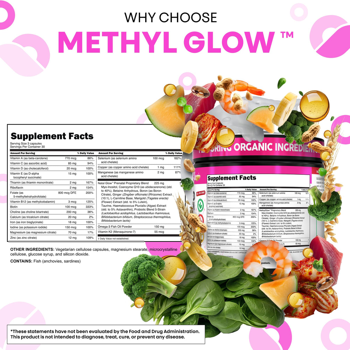 Étiquette du flacon de multivitamines methylées Clean Nutraceuticals