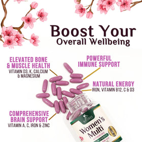 Étiquette du flacon de multivitamines pour femmes Nature's Nutrition