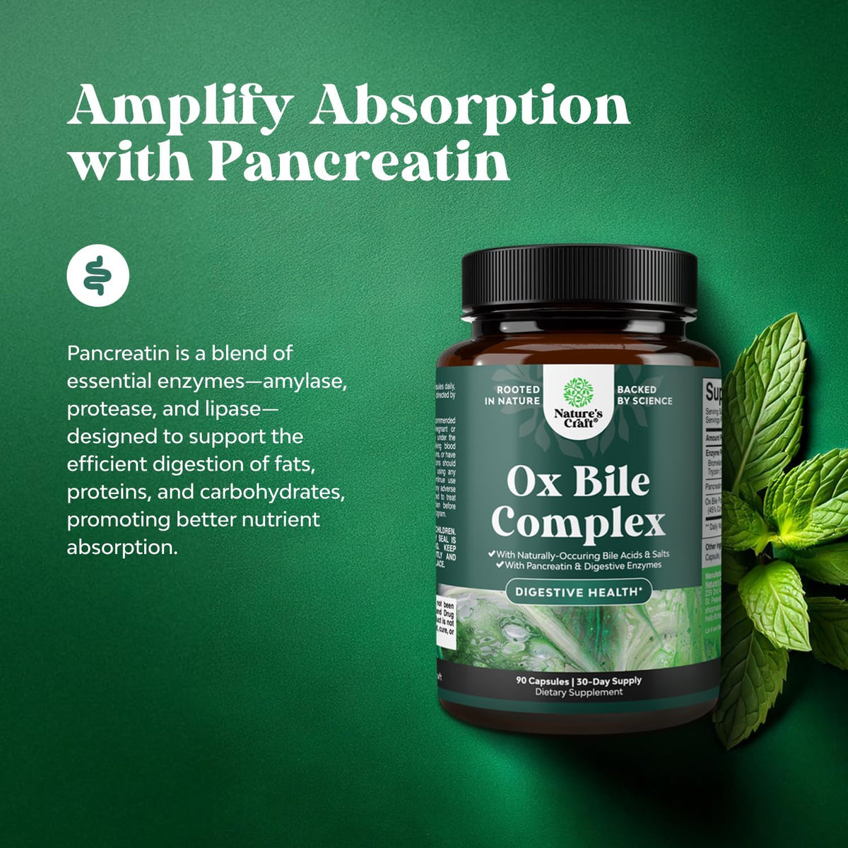 Étiquette du flacon de Natures Craft Multi-Enzymes
