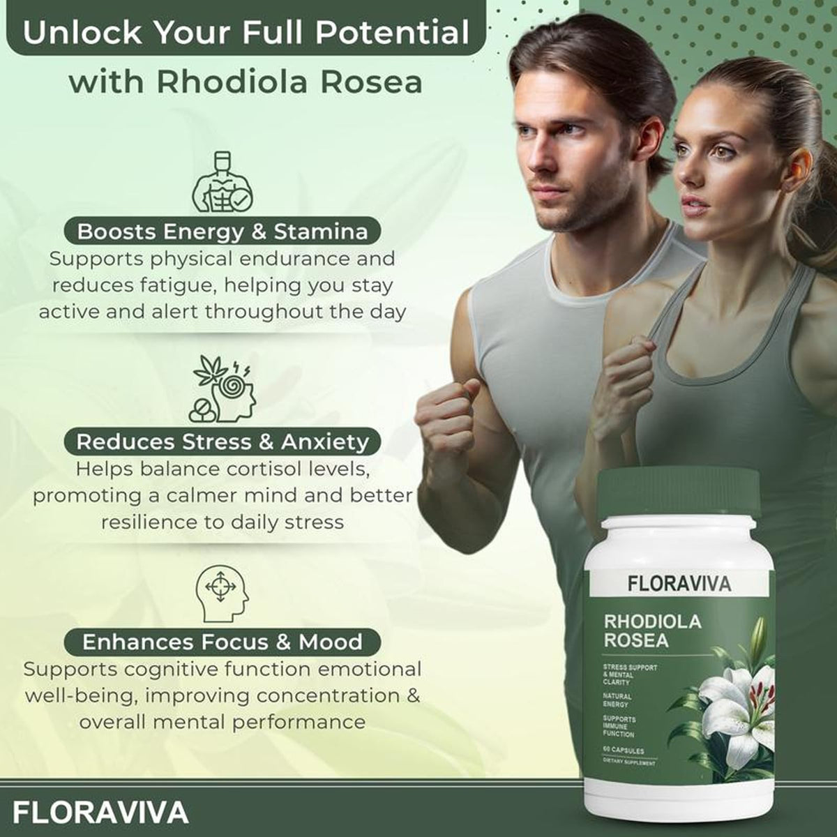 Étiquette du flacon de NO BALD Rhodiola Rosea 500mg