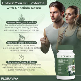Étiquette du flacon de NO BALD Rhodiola Rosea 500mg