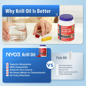 Étiquette du flacon de NYO3 Huile de Krill Omega 3