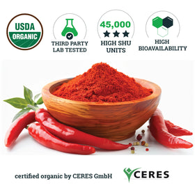 Étiquette du flacon de poivre cayenne Incas 120 capsules