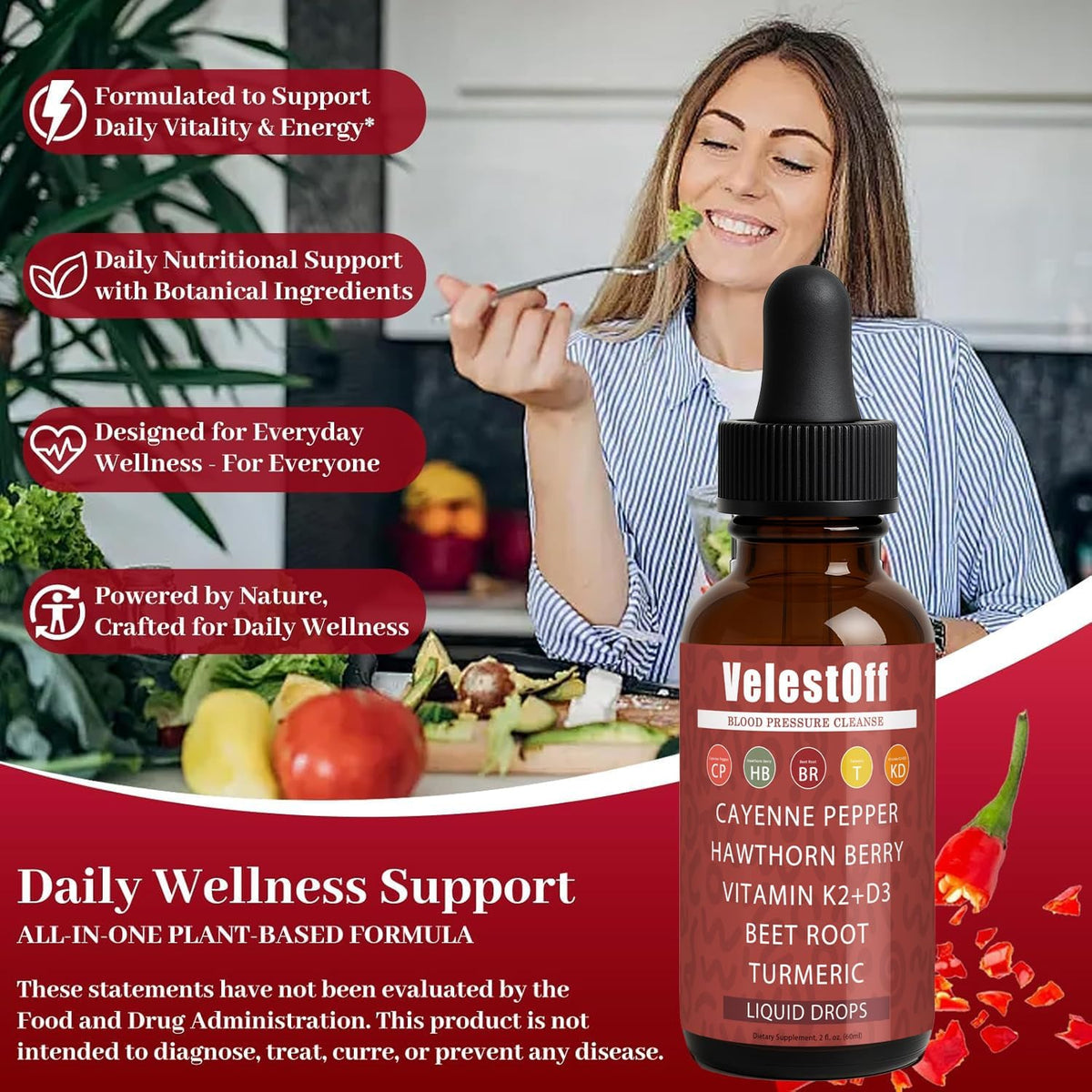 Étiquette du flacon de poivre de cayenne DFTLUUE 60ml