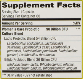 Étiquette du flacon de probiotique Renew Life pour femmes