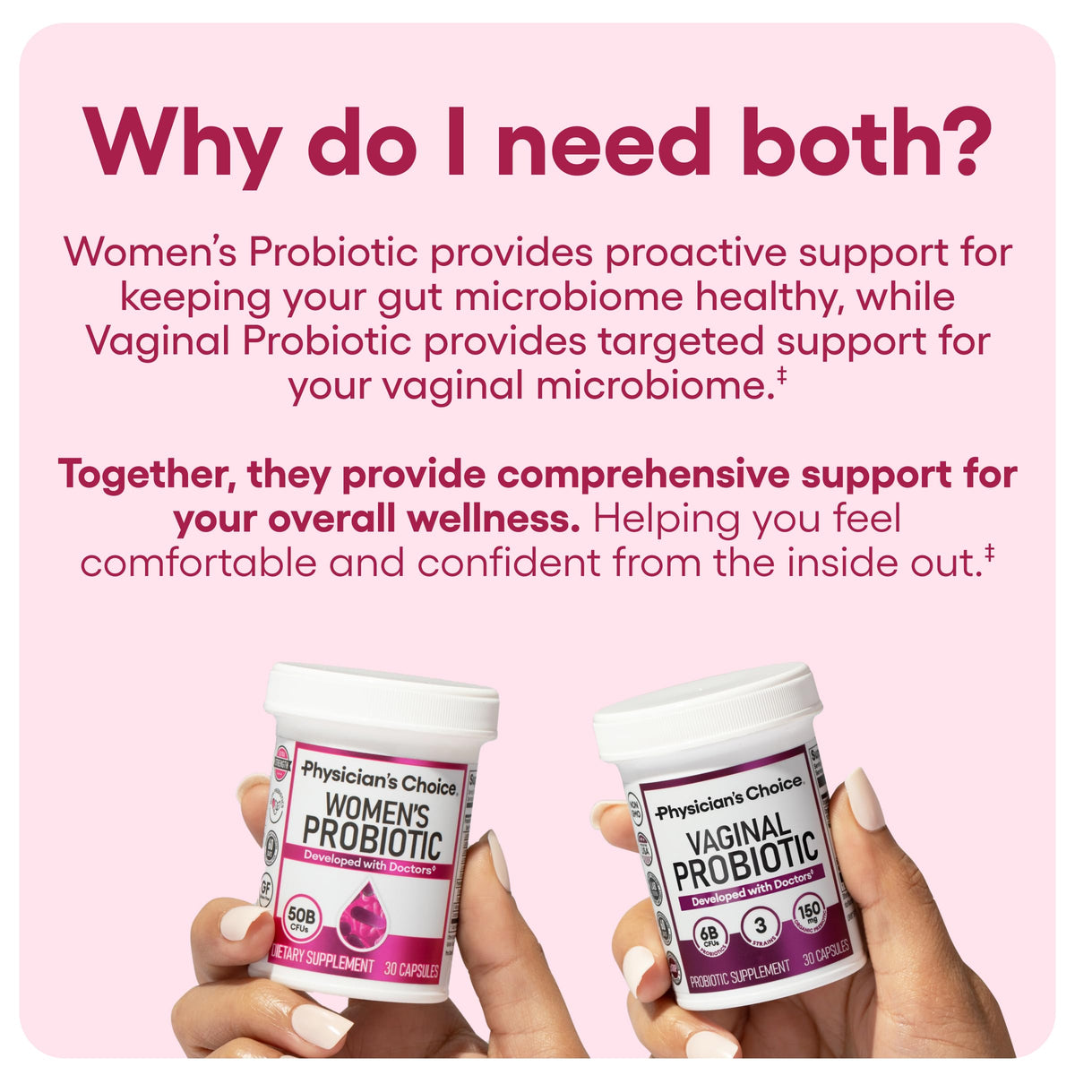 Étiquette du flacon de probiotiques Physician's CHOICE Duo Féminin