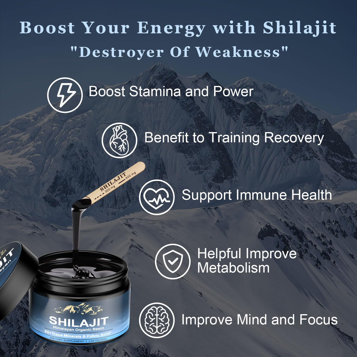 Étiquette du flacon de résine de Shilajit Himalayen naypiny