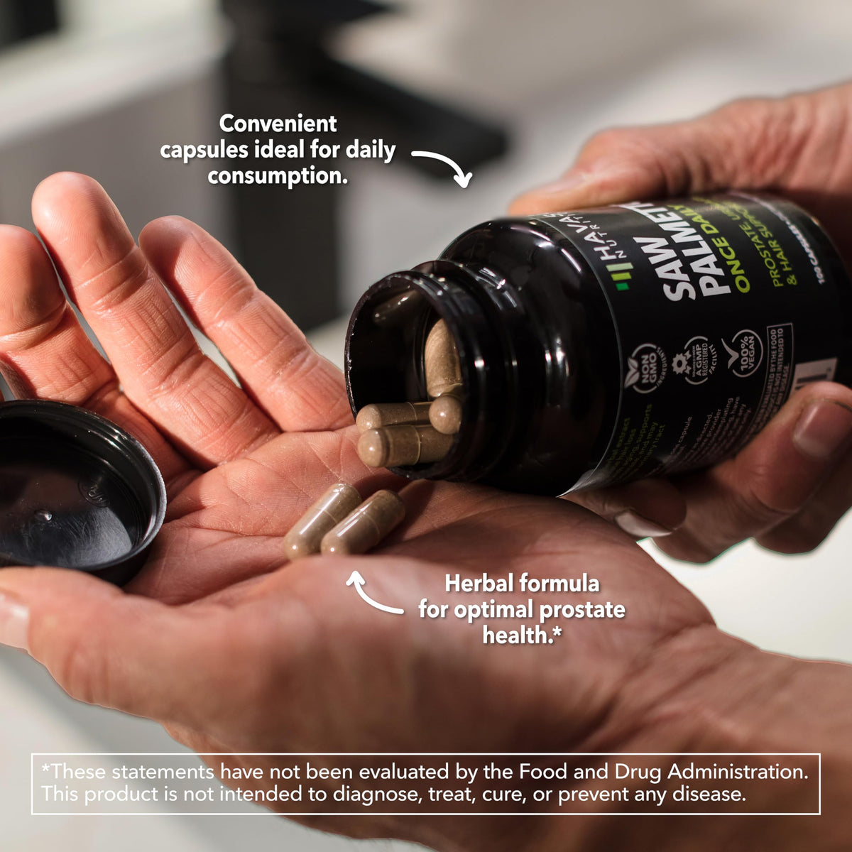 Étiquette du flacon de Saw Palmetto 500mg