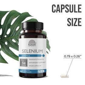 Étiquette du flacon de sélénium BETTER PLACE ORGANICS, informations nutritionnelles