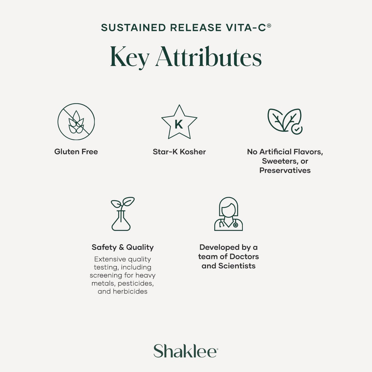 Étiquette du flacon de Shaklee Vita-C® 500 mg