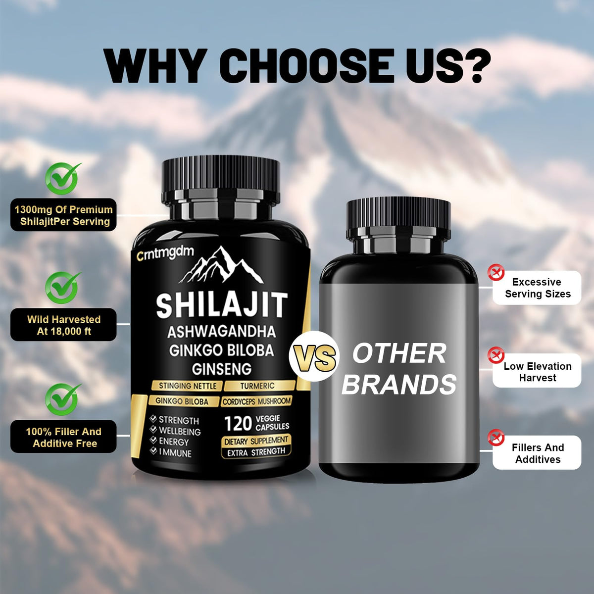 Étiquette du flacon de Shilajit Juebingy